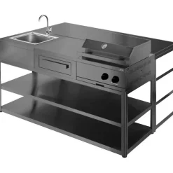 Kesäkeittiön säilytysmoduuli työtasolla Myoutdoorkitchen Nordic Line Black