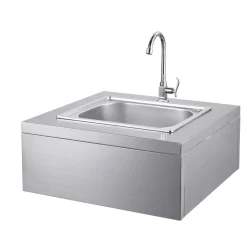 Kesäkeittiön tiskiallasmoduuli Myoutdoorkitchen integroitava ruostumaton teräs