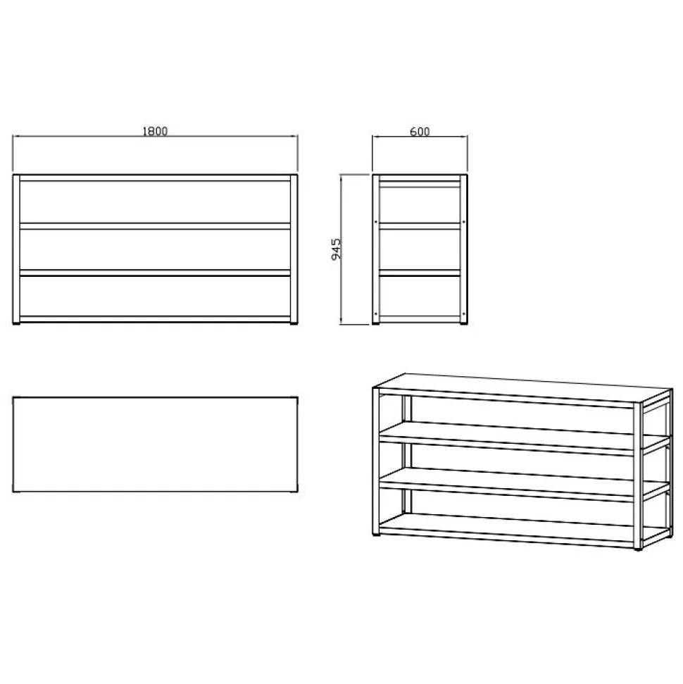 Kesäkeittiön työtasomoduuli hyllyillä Myoutdoorkitchen 180 cm musta