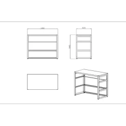Kesäkeittiön työtasomoduuli Myoutdoorkitchen Nordic Line Black, 120cm