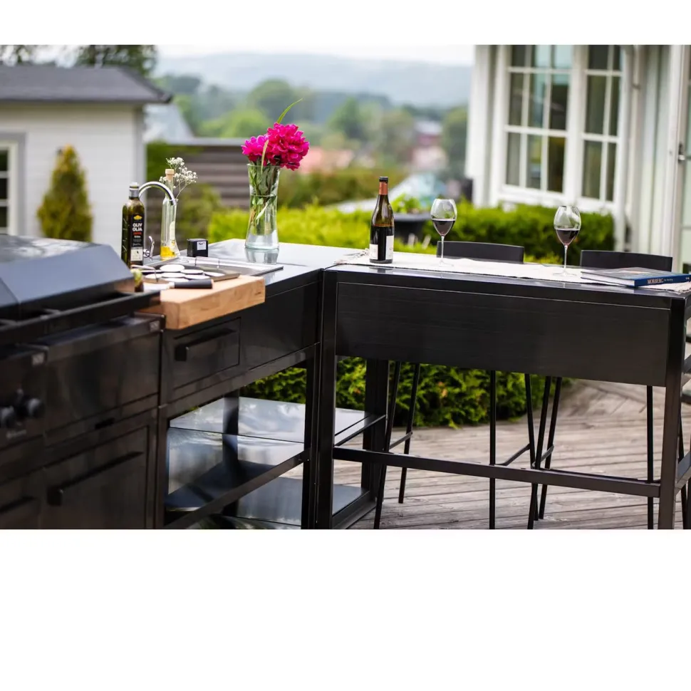 Kesäkeittiön työtasomoduuli Myoutdoorkitchen Nordic Line Black, 120cm