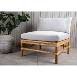 Keskimoduuli Venture Home Cane -sohvaan, luonnollinen bambu/vaaleanharmaa