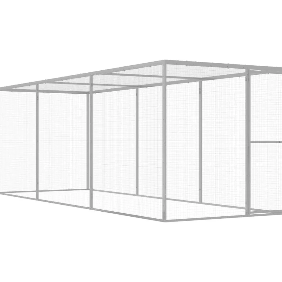 Kissahäkki 4,5x1,5x1,5 m galvanoitu teräs