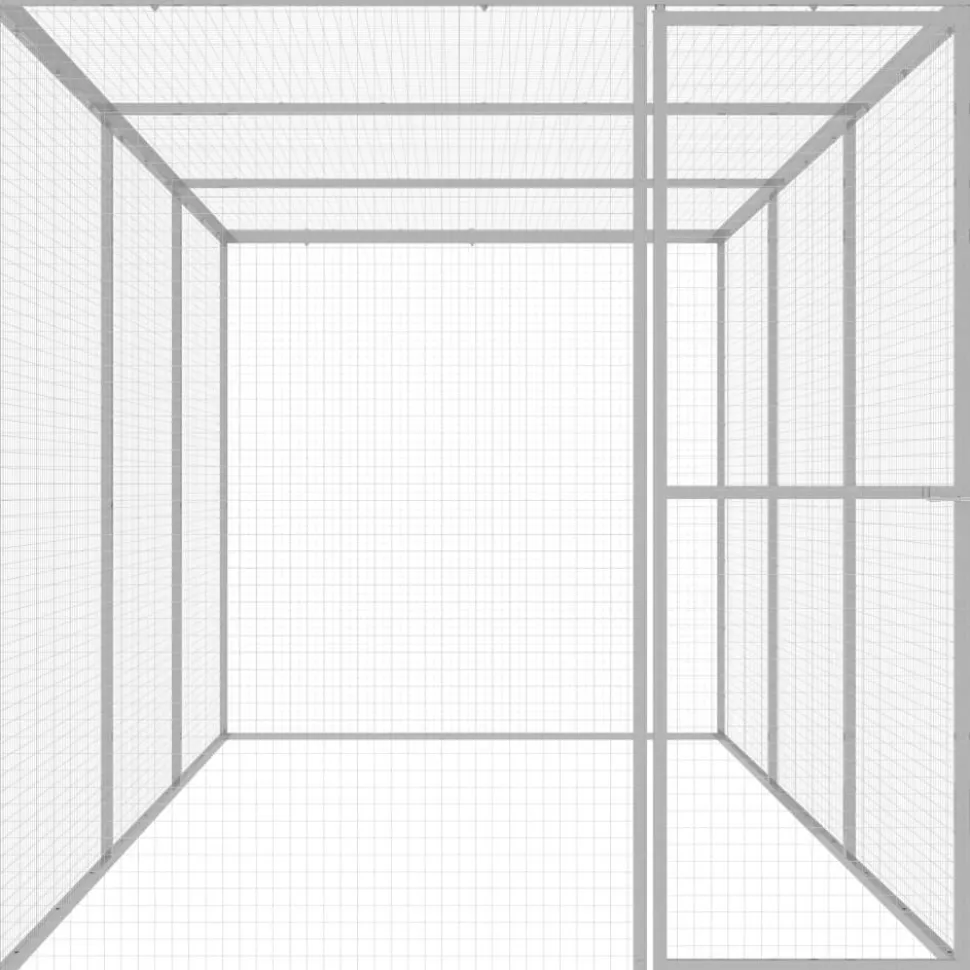 Kissahäkki 4,5x1,5x1,5 m galvanoitu teräs