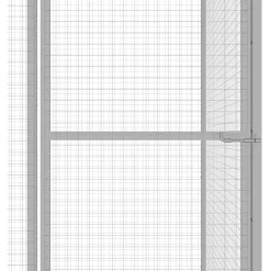 Kissahäkki 4,5x1,5x1,5 m galvanoitu teräs