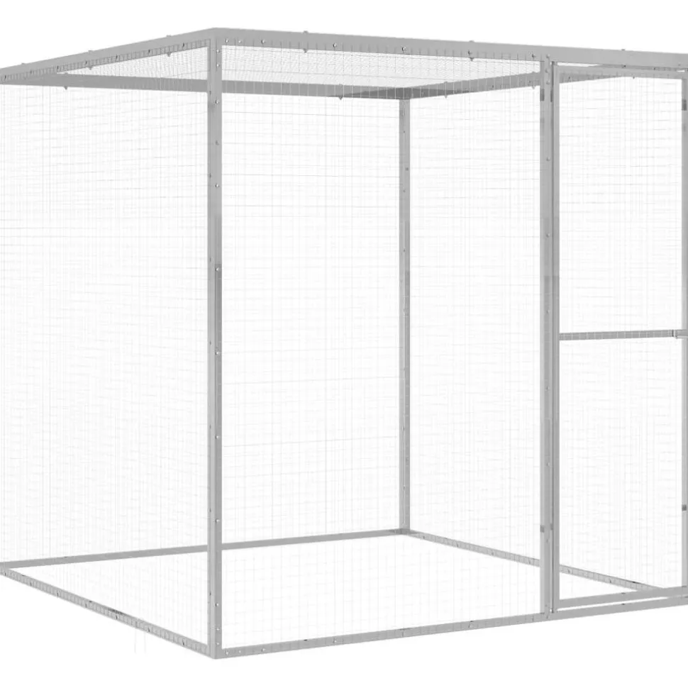 Kissahäkki 1,5x1,5x1,5 m galvanoitu teräs