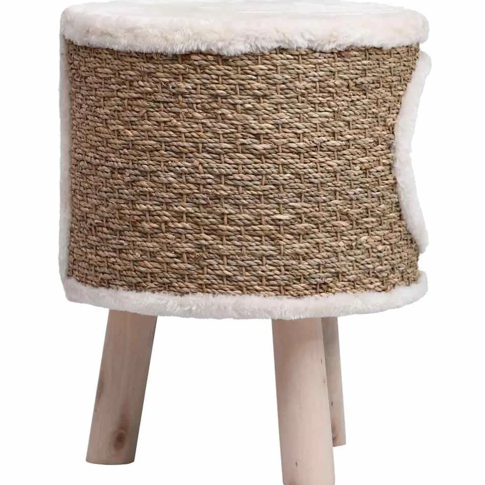 Kissan pesä puisilla jaloilla 41 cm meriheinä (70970)