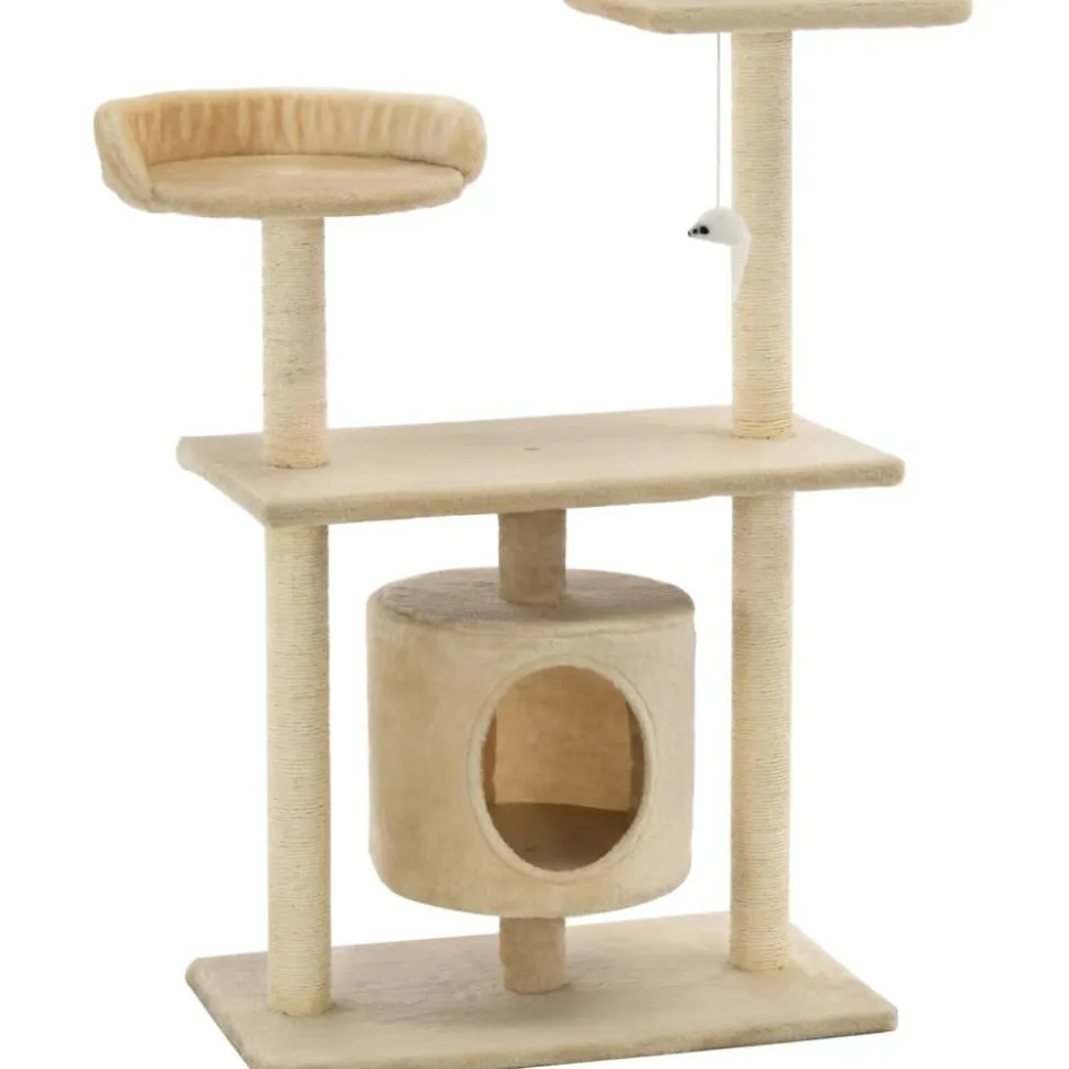 Kissan raapimispuu, sisal-pylväillä, 95cm, beige