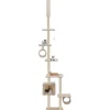 Kissan kiipeilypuu, sisal-pylväillä, 260cm, beige