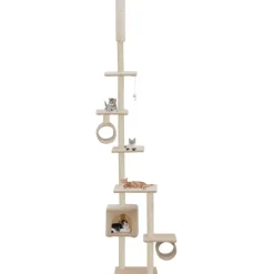 Kissan kiipeilypuu, sisal-pylväillä, 260cm, beige