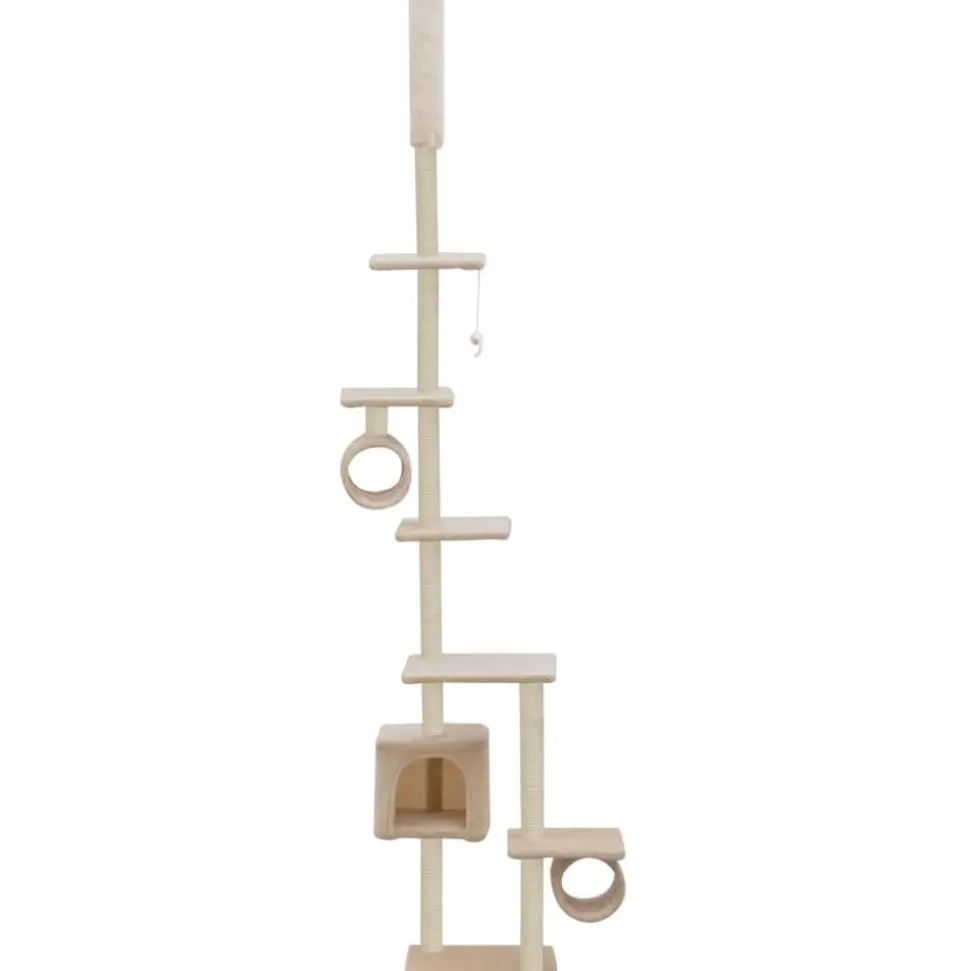 Kissan kiipeilypuu, sisal-pylväillä, 260cm, beige