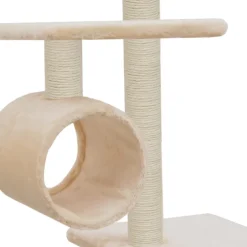 Kissan kiipeilypuu, sisal-pylväillä, 260cm, beige