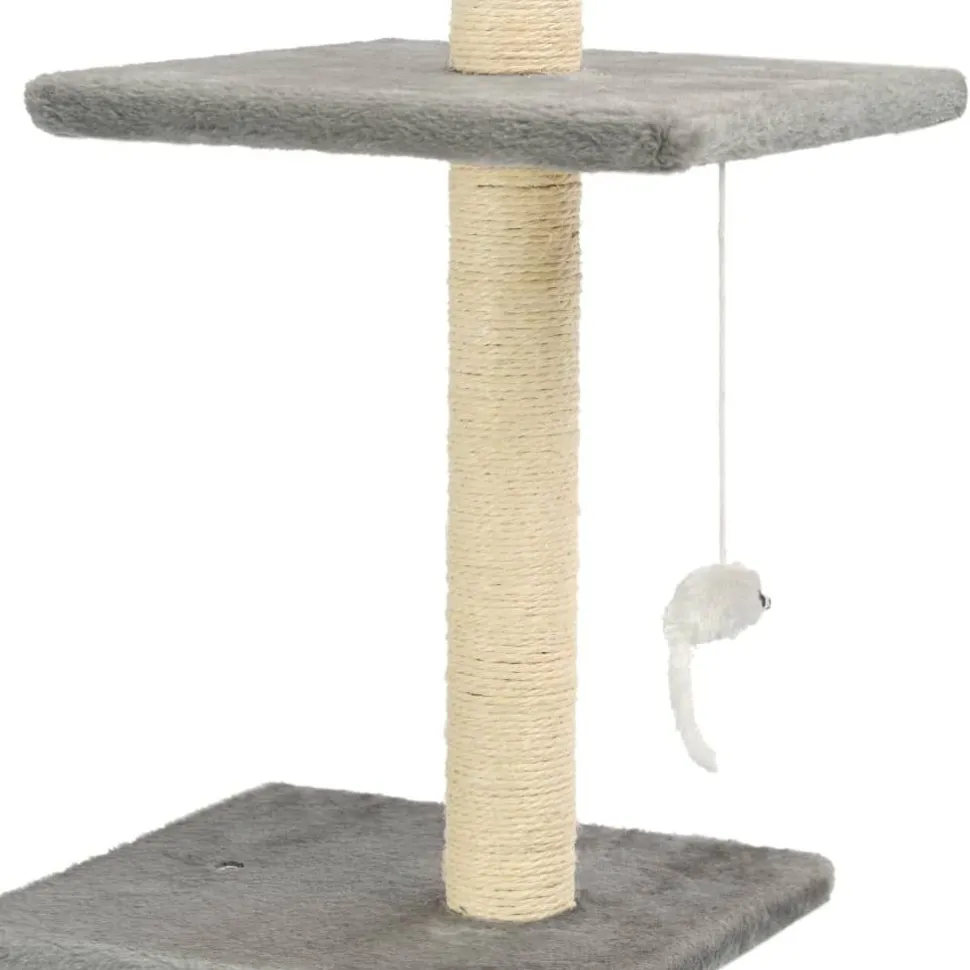 Kissan kiipeilypuu, sisal-pylväillä, 260cm, harmaa