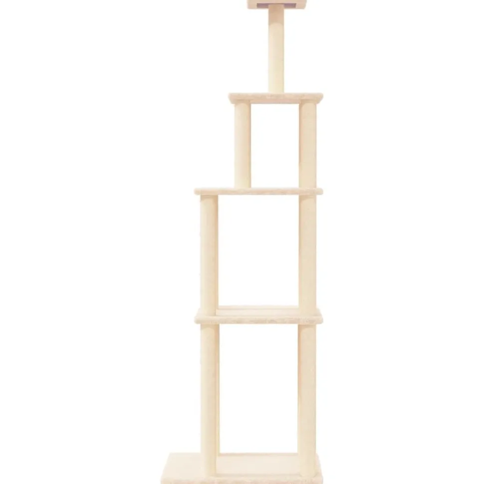 Kissan kiipeilypuu sisal- raapimispylväillä kerma 183 cm (71744)