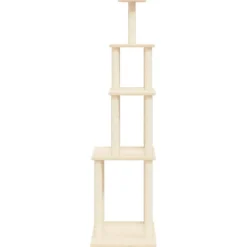 Kissan kiipeilypuu sisal- raapimispylväillä kerma 183 cm (71744)