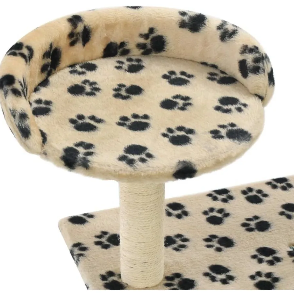 Kissan raapimispuu, sisal-pylväillä, 95cm, tassukuvio, beige