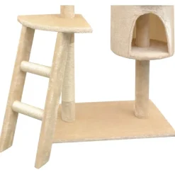 Kissan raapimispuu, sisal-pylväillä, 1 pesällä, 150cm, beige