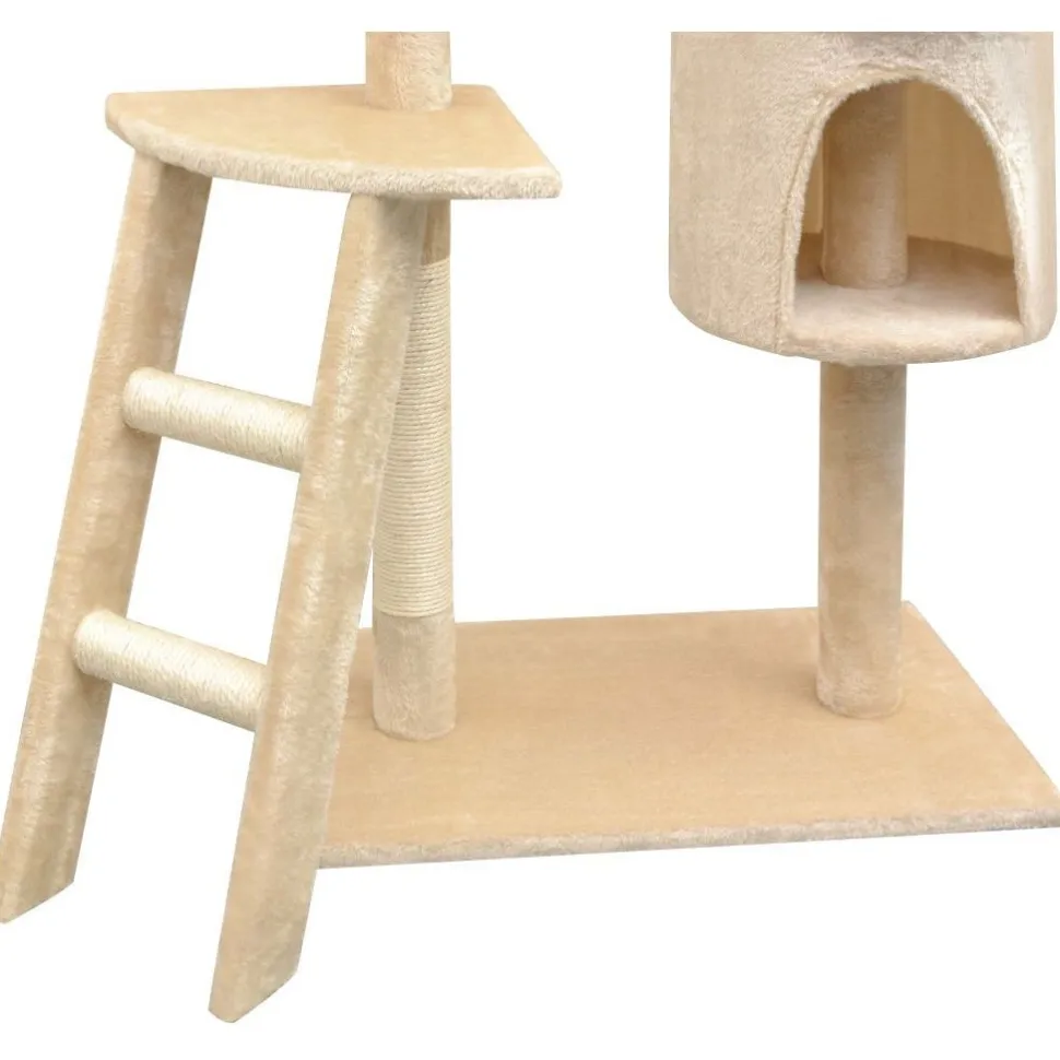Kissan raapimispuu, sisal-pylväillä, 1 pesällä, 150cm, beige