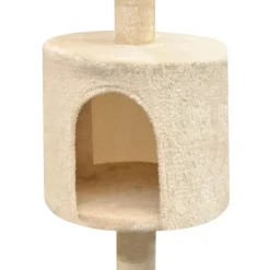 Kissan raapimispuu, sisal-pylväillä, 1 pesällä, 125cm, beige