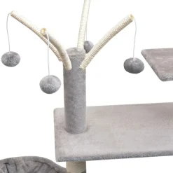 Kissan raapimispuu, sisal-pylväillä, 1 pesällä, 125cm, harmaa