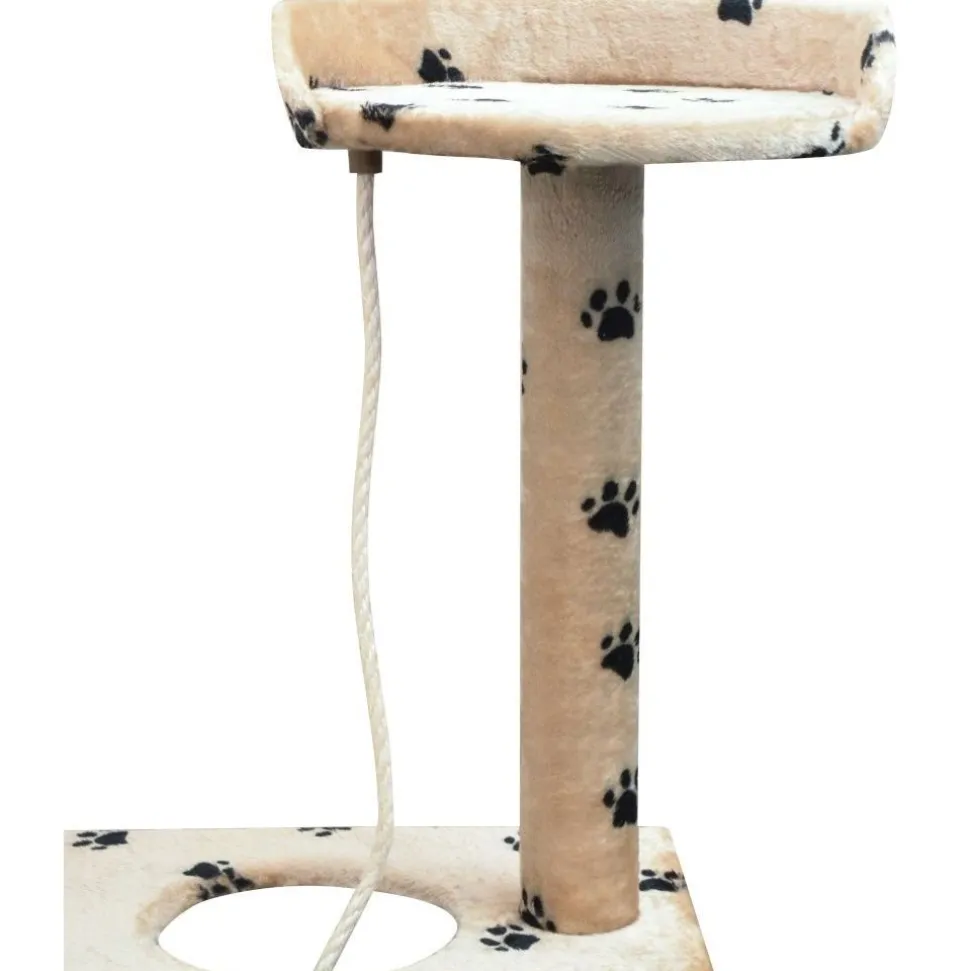 Kissan raapimispuu, sisal-pylväillä, 1 pesällä, 150cm, tassukuvio, beige