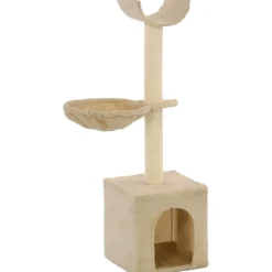 Kissan raapimispuu, sisal-pylväillä, 30x30x105cm, beige