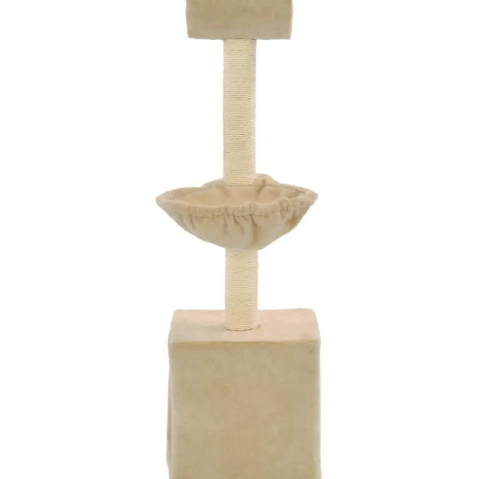 Kissan raapimispuu, sisal-pylväillä, 30x30x105cm, beige