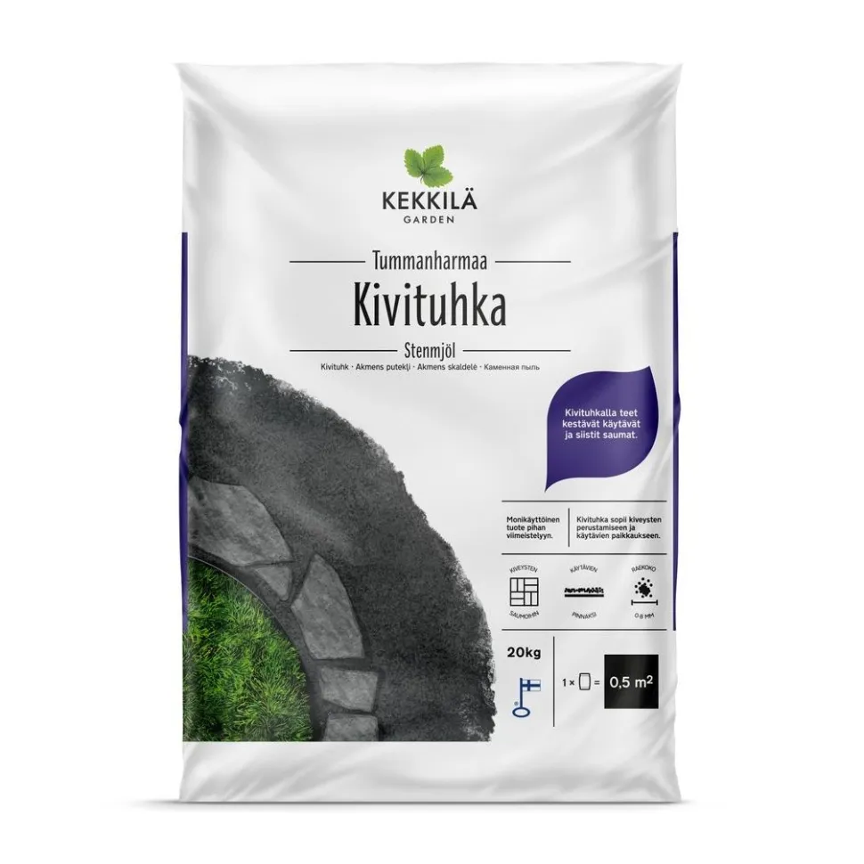 Kivituhka Kekkilä, 56 säkkiä x 20 kg/lava, tummanharmaa