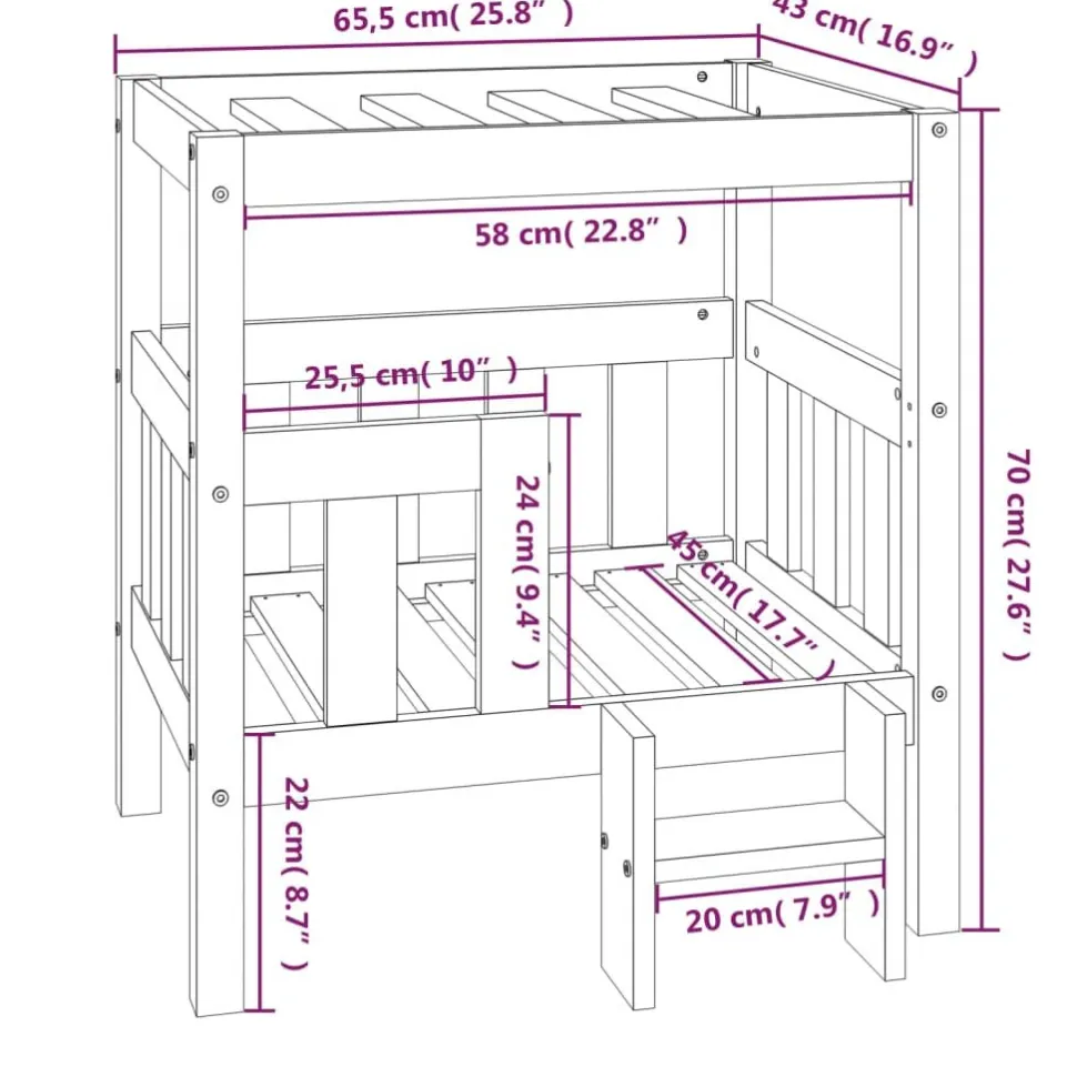 Koiransänky 55-105x53-83x60-100cm, mänty, eri värejä ja kokoja