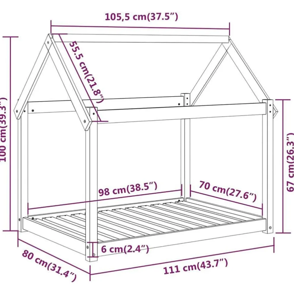 Koiransänky 61-111x50-80x70-100cm, mänty, eri kokoja ja värejä