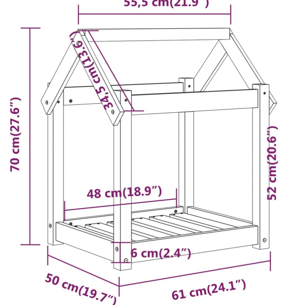 Koiransänky 61-111x50-80x70-100cm, mänty, eri kokoja ja värejä