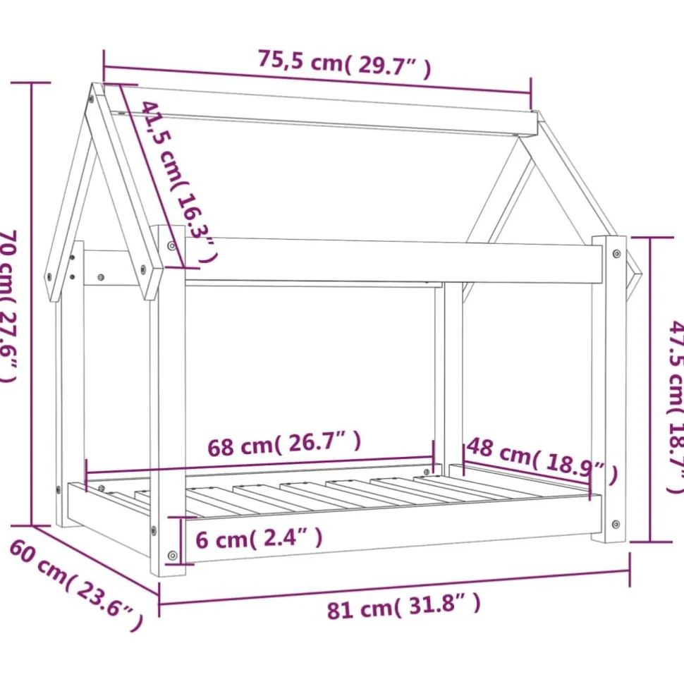 Koiransänky 61-111x50-80x70-100cm, mänty, eri kokoja ja värejä
