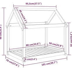 Koiransänky 61-111x50-80x70-100cm, mänty, eri kokoja ja värejä