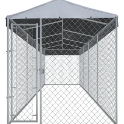 Koiratarha katoksella, 7,6x1,9x2,4 m