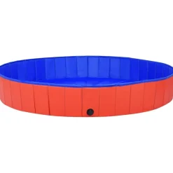 Kokoontaitettava koiran uima-allas punainen 200x30 cm PVC