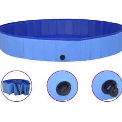 Kokoontaitettava koiran uima-allas sininen 200x30 cm PVC