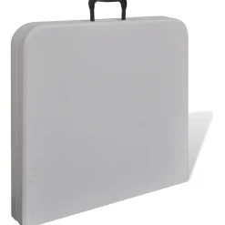 Kokoontaitettava puutarhapöytä, 122cm, HDPE, valkoinen