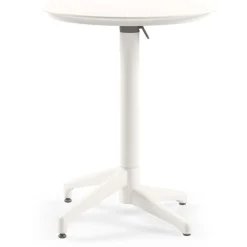 Kokoontaitettava pöytä Linento Garden Moon V2F, Ø60cm, valkoinen