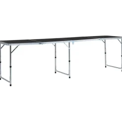 Kokoontaitettava retkipöytä harmaa alumiini 240x60 cm