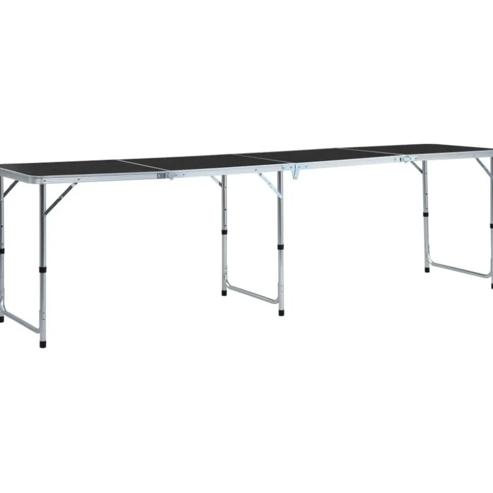 Kokoontaitettava retkipöytä harmaa alumiini 240x60 cm
