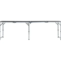 Kokoontaitettava retkipöytä harmaa alumiini 240x60 cm