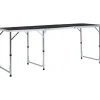 Kokoontaitettava retkipöytä harmaa alumiini 180x60 cm