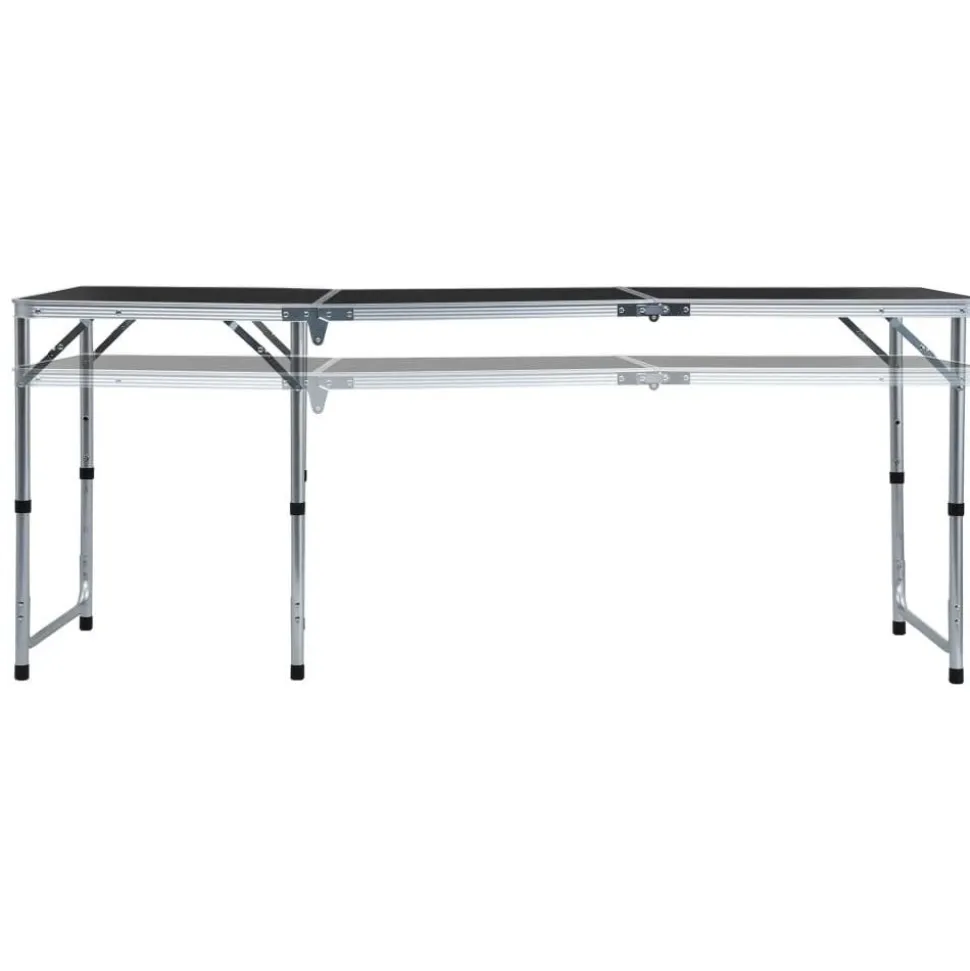 Kokoontaitettava retkipöytä harmaa alumiini 180x60 cm