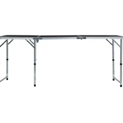 Kokoontaitettava retkipöytä harmaa alumiini 180x60 cm