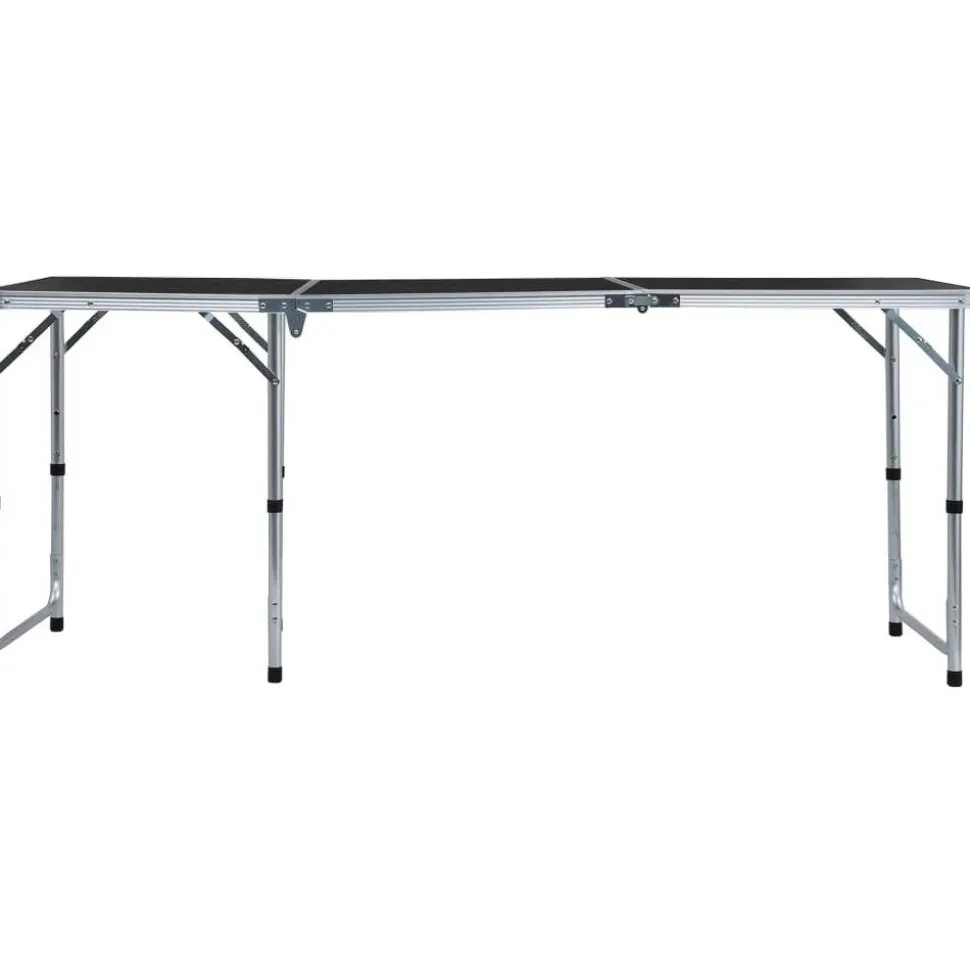 Kokoontaitettava retkipöytä harmaa alumiini 180x60 cm