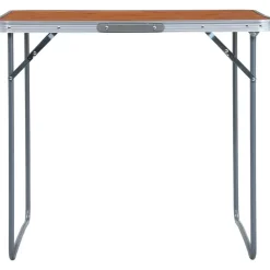 Kokoontaitettava retkipöytä metallirungolla 80x60 cm