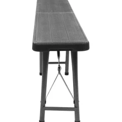 Kokoontaitettavat puutarhapenkit 2 kpl 180 cm hdpe musta