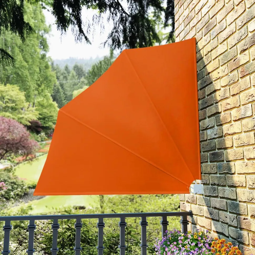 Kokoontaittuva parvekkeen sivumarkiisi terrakotta 140x140 cm