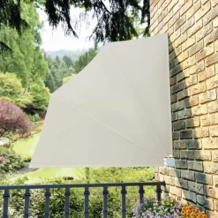 Kokoontaittuva parvekkeen sivumarkiisi kerma 140x140 cm