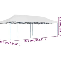 Kokoontaittuva pop-up juhlateltta 3 x 9 m valkoinen